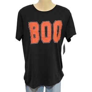 Black 'Boo' Graphic Tee